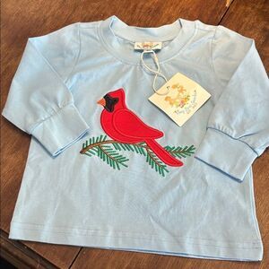 NWT BUSY BEES SMOCKS Red Bird Long Sleeve Shirt